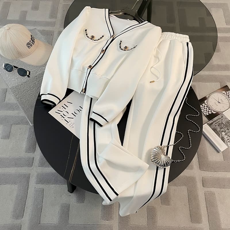 Women's Clothing new fashion slim suit temperament waist casual straight trousers stylish age reducing zipper top