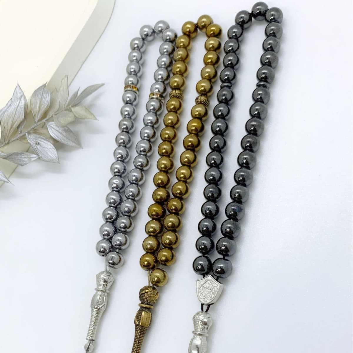 33-Piece 8mm Black Onyx Islamic Prayer Beads – Muslim Tasbih For Dhikr & Worship