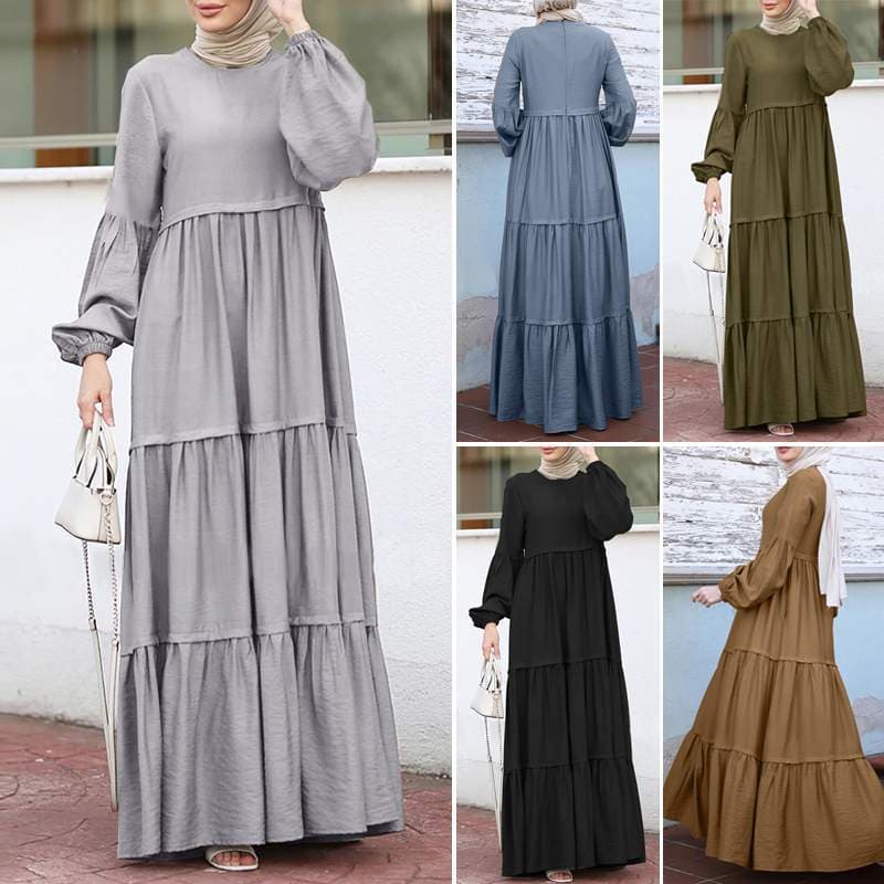 Women Ruffle Edge Korean Dress