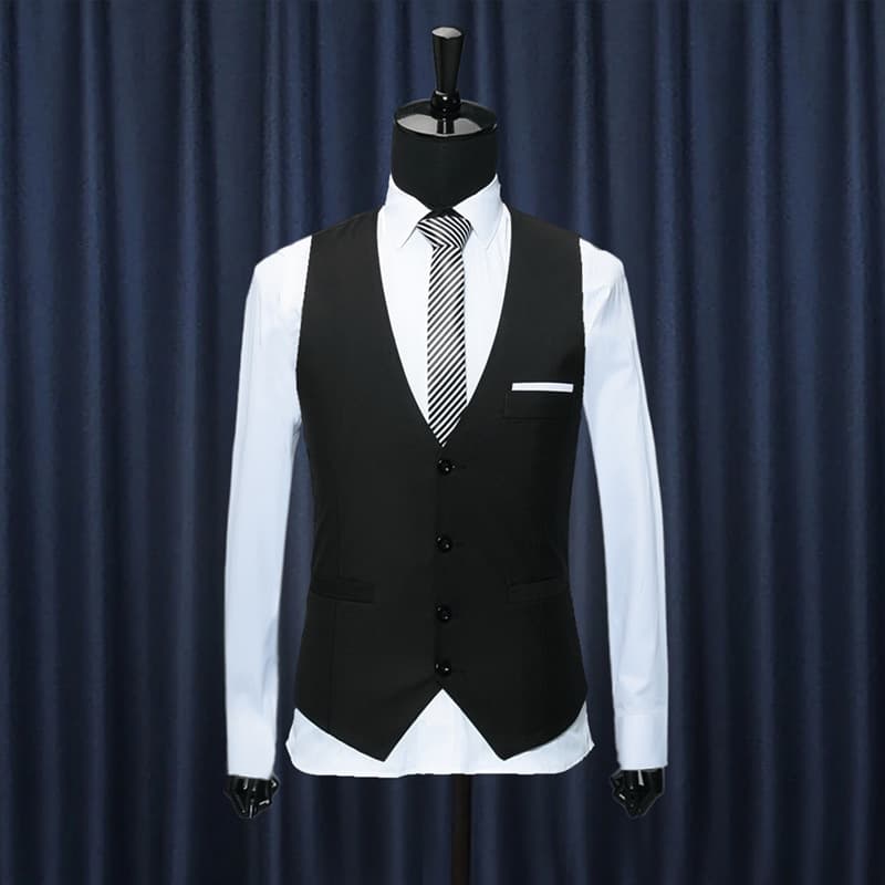 Men's Clothing Suit Vest Men's Suit Vest Men's Slim Business Thin Vest Work Clothing Formal Vest