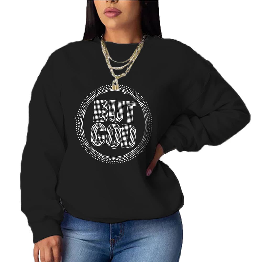 Women's Fashion Print Headless Casual Loose Long-sleeved Hoodie