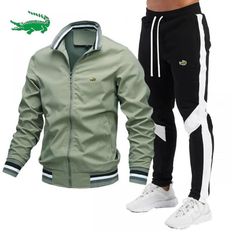Nouveau Ensemble de veste pour hommes costume décontracté pantalon épissé veste de pilote ensemble de veste de haute qualité