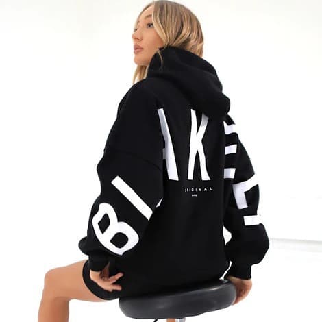 Women's Autumn And Winter New Fashion Print Thick Fleece Loose Hooded Women's Sweatshirt