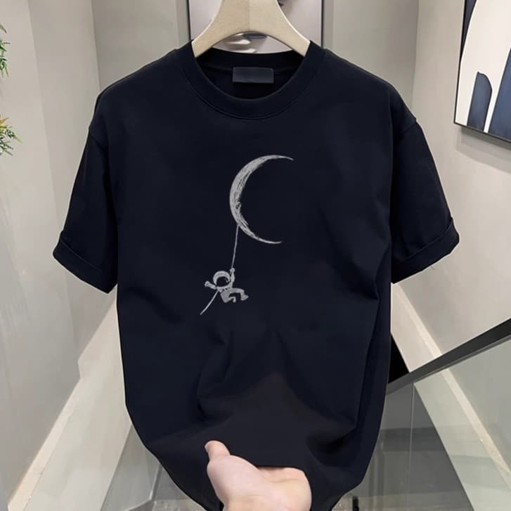 Men's Clothing Men's short-sleeved T-shirt 2024 Summer new men's fashion casual style cotton round neck printed short-sleeved T-shirt