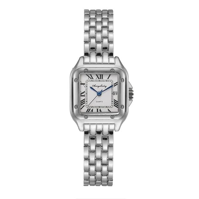 Hot selling new square minimalist design couple quartz fashion stainless steel women's watch set
