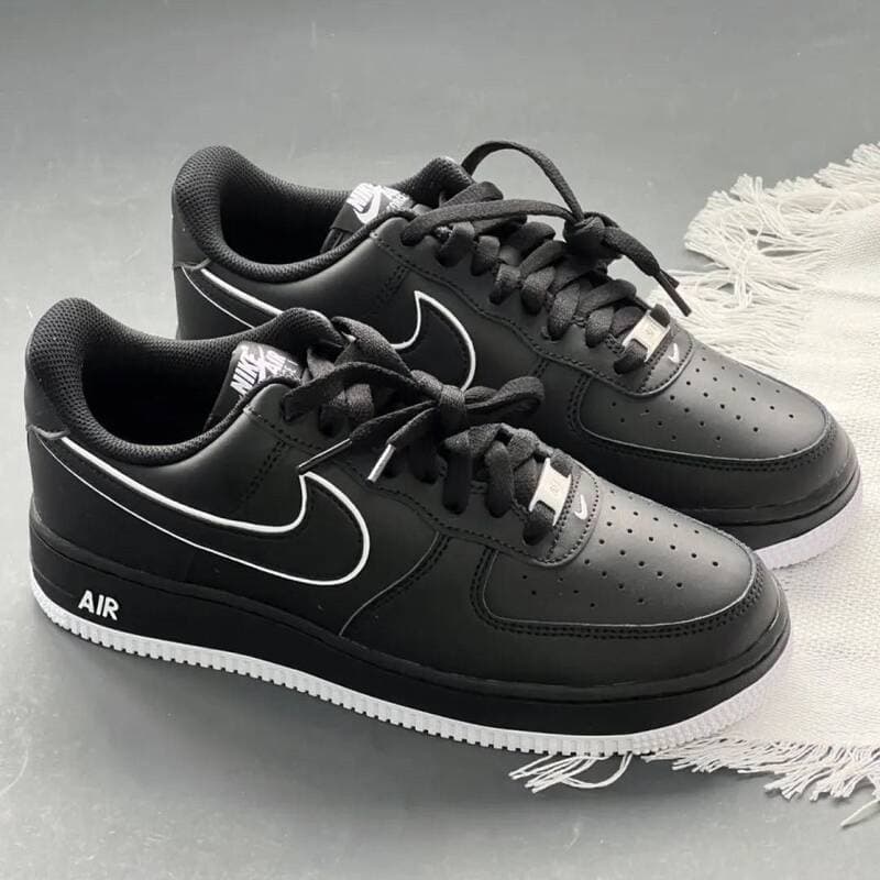 Baskets basses Nike AF1 Air Force One Starry noires et blanches, unisexes, tendance été, chaussures de sport décontractées et polyvalentes pour c
