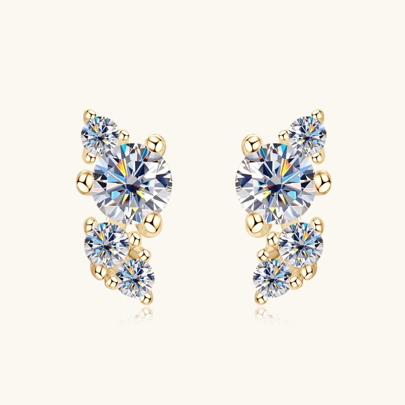 Fashion simple moissanite earrings female personality trendy cool style earrings S925 sterling silver non allergic jewelry