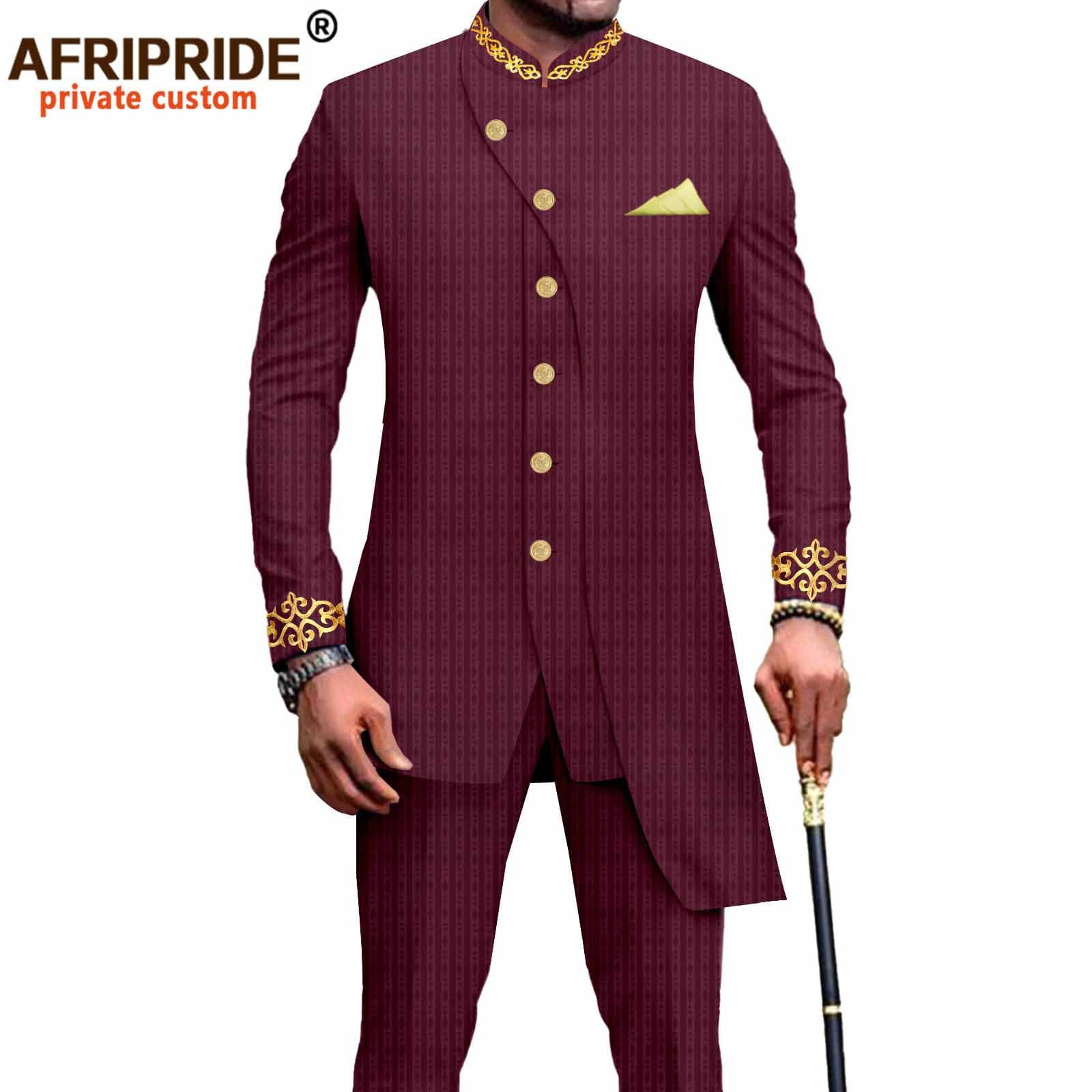 Men's Clothing African National Print Men Slim Fashion Two-piece Set