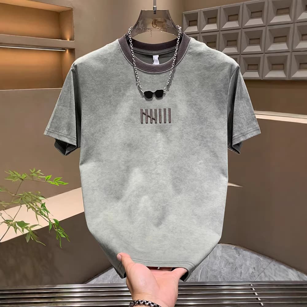 Summer Tie Dye Trendy Men's T-Shirt Short Sleeve High Quality Fashionable And Breathable Half Sleeve Patchwork Top For Men