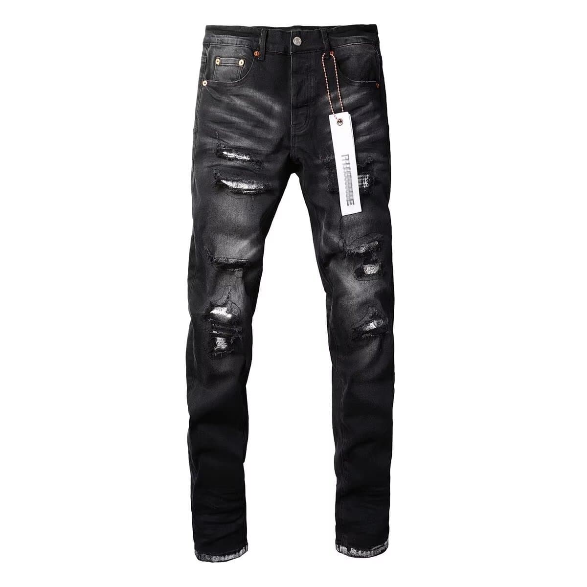 Jean slim pour homme avec écusson brodé, style décontracté et tendance, pantalon en coton déchiré