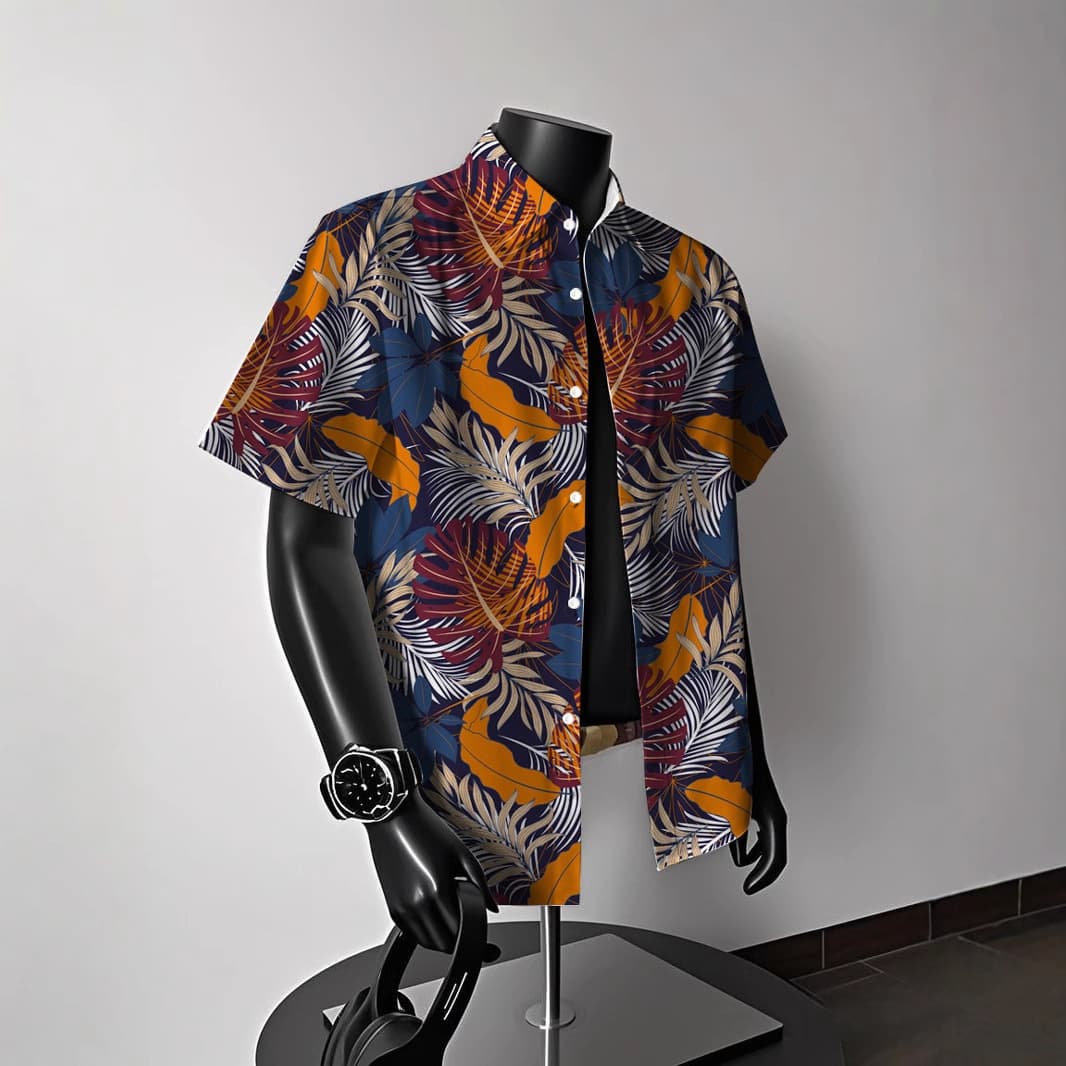 CT Vintage Hawaiian American Style Short Sleeve Floral Men's Summer Casual Trendy Beach Couple Shirt