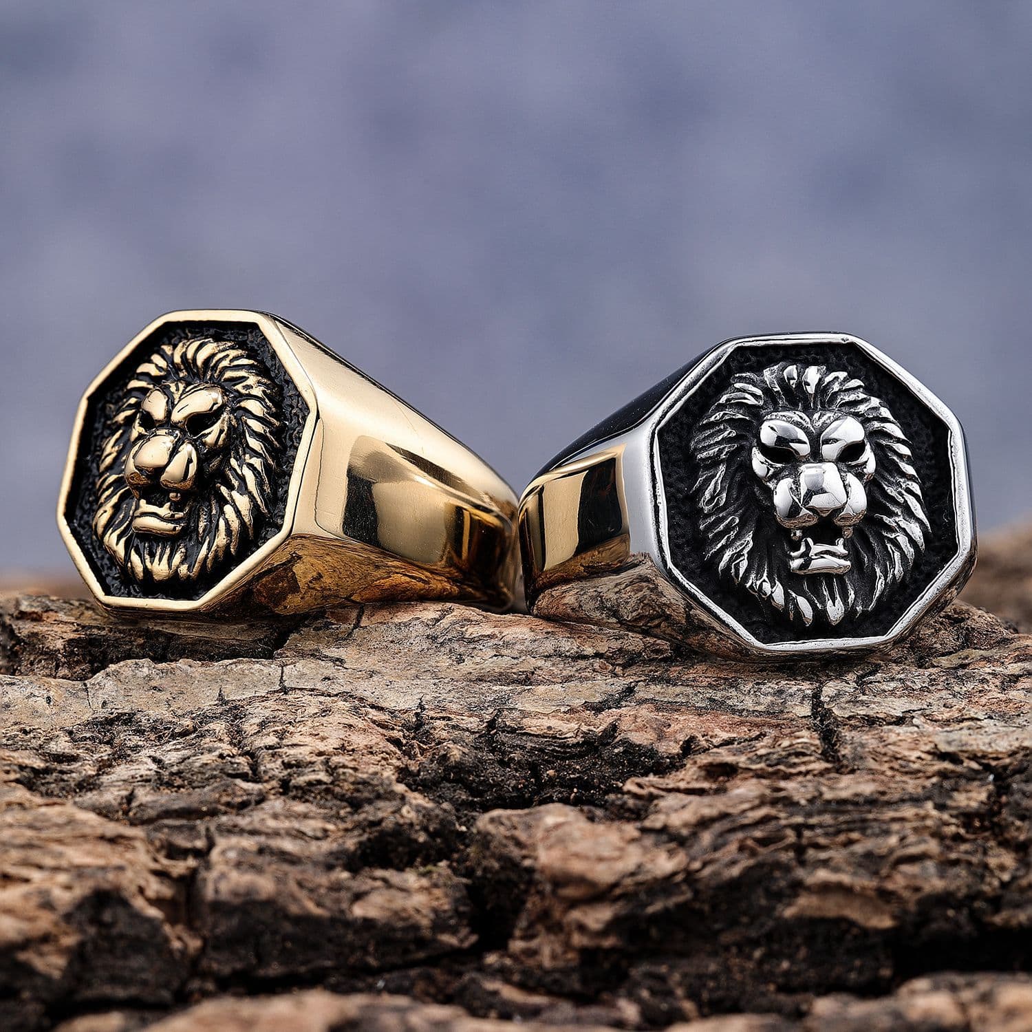 hot purchase domineering retro gold plated sun god lion head stainless steel fashion ring