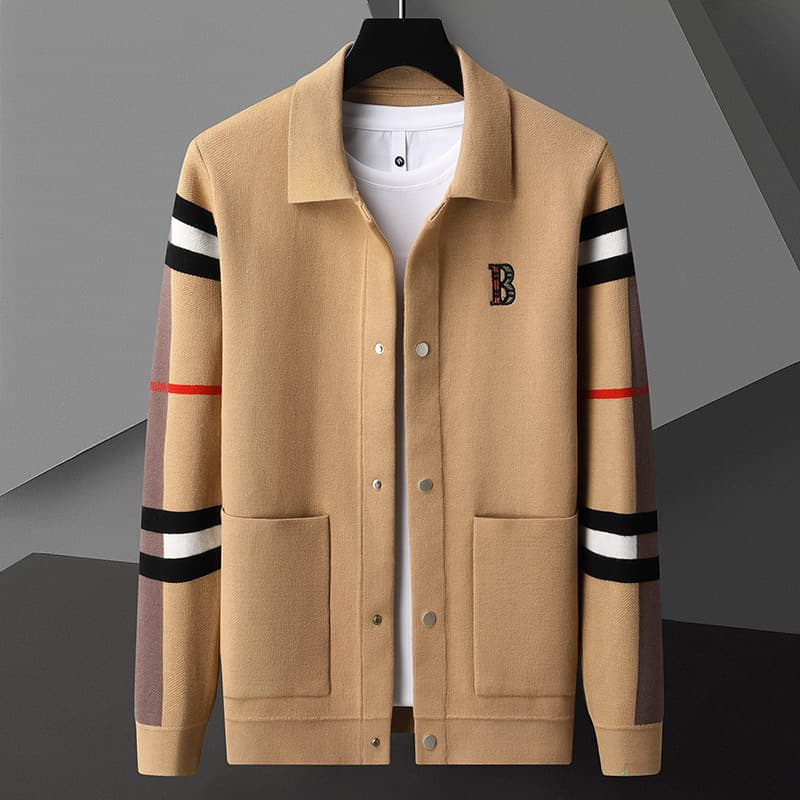 ​​Men's Casual Cardigan Sweater - Soft Chenille Knit Open Front Shirt Collar Batwing Sleeve Lightweight Comfortable For Daily Wear​​