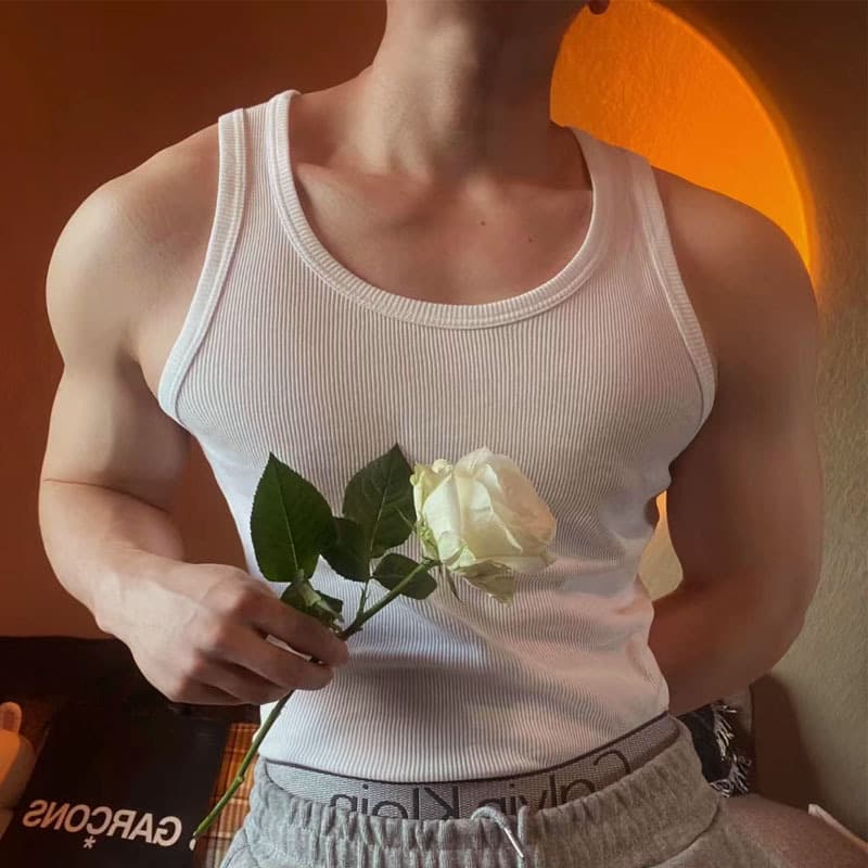 Men's Clothing Heavy Cotton Vestmen's Casual Vest Men's Versatile American Elastic Vest For Muscle Men