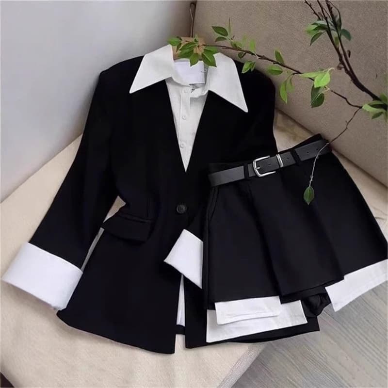 ​​Women's Sophisticated Two-Piece Set – High-Waist Pencil Skirt & Blazer Jacket (S-XL, 4 Sizes) – Office Chic & Night Out Versatile Outfit​​