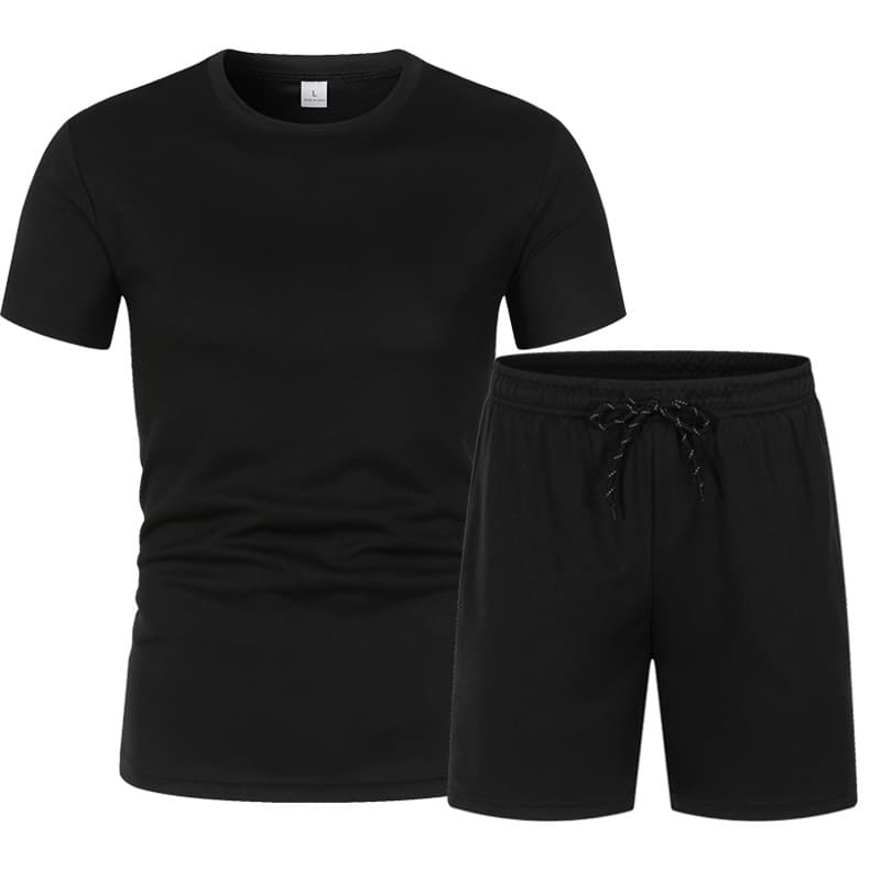 Men's Clothing casual short sleeve hooded shorts black ordinary sports suit