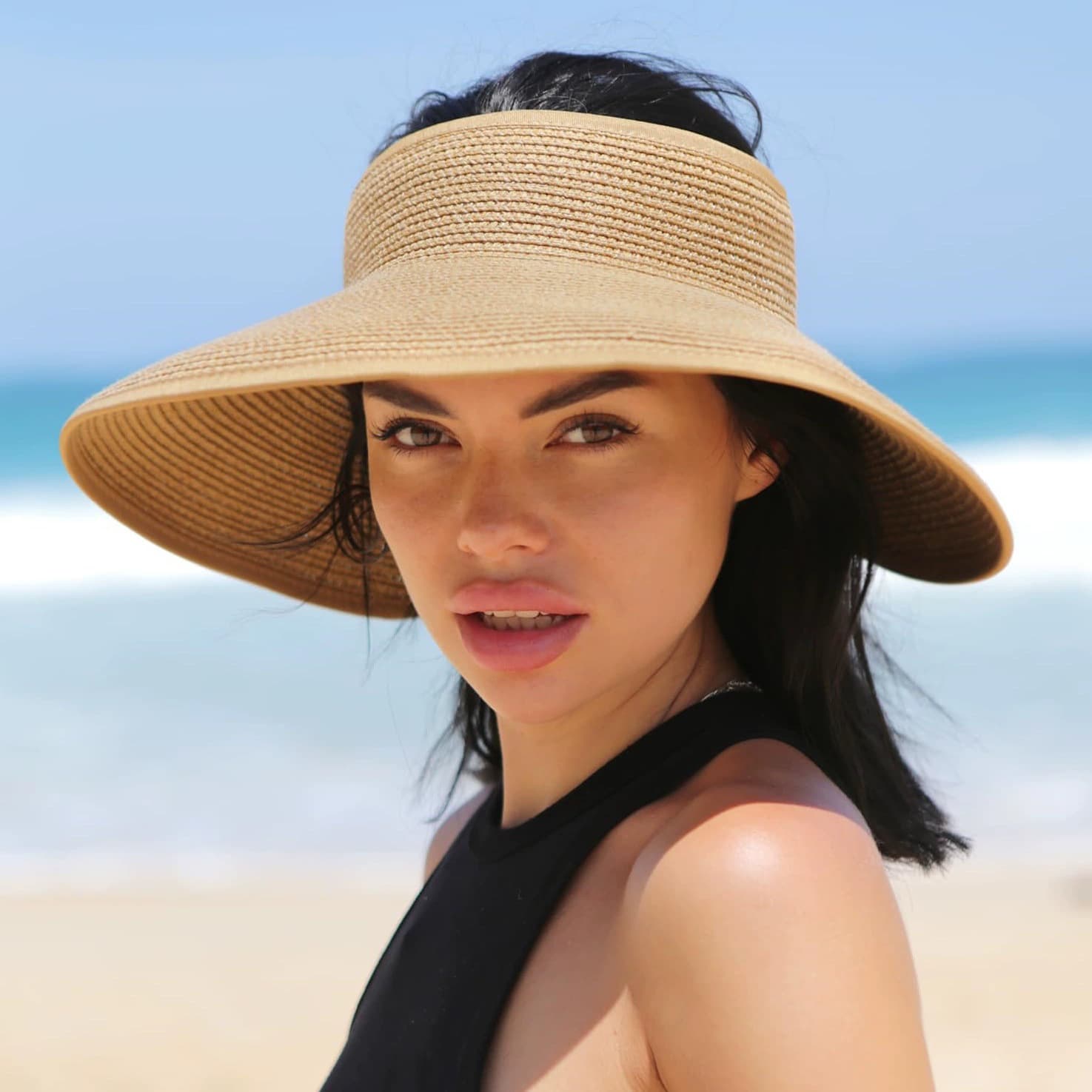 Summer Bucket Hat、Wide Brim Bucket Hat Foldable For Women, Summer Protection UV Protection, Wide Brim Hat, Face-Shielding Straw Sun Hat