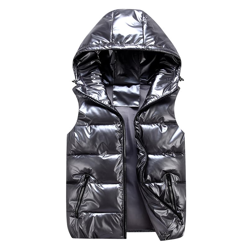 Men's Clothing 2025 New Shiny Cotton Vest For Middle And Large Children, Fashionable Parent-Child Couple Short Cotton Vest