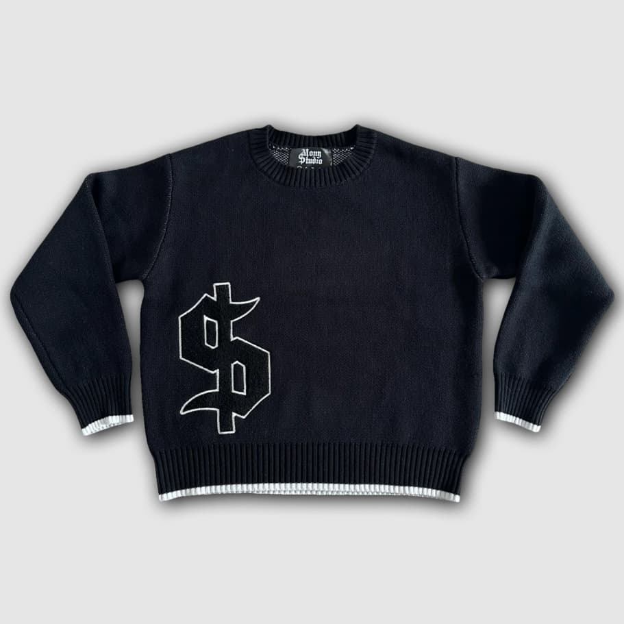 Pull ample en maille automne-hiver style européen et américain, col rond, motif brodé, symbole de personnalité