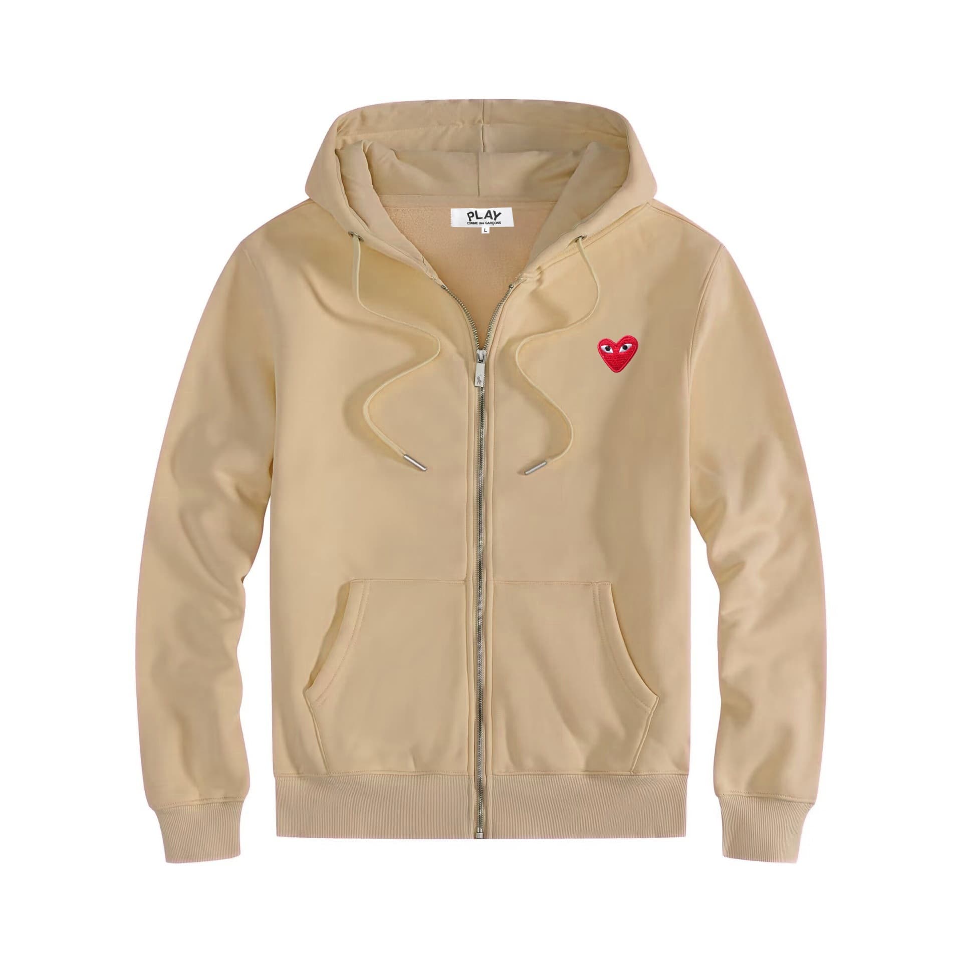 Sweat-shirt à capuche doublé polaire PLAY avec fermeture éclair et cœur brodé, ample, grande taille, unisexe, pour couple