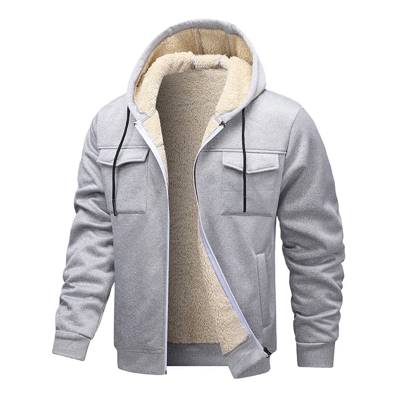 Autumn And Winter New Coat Thickened Cardigan Hooded European Size Casual Coat