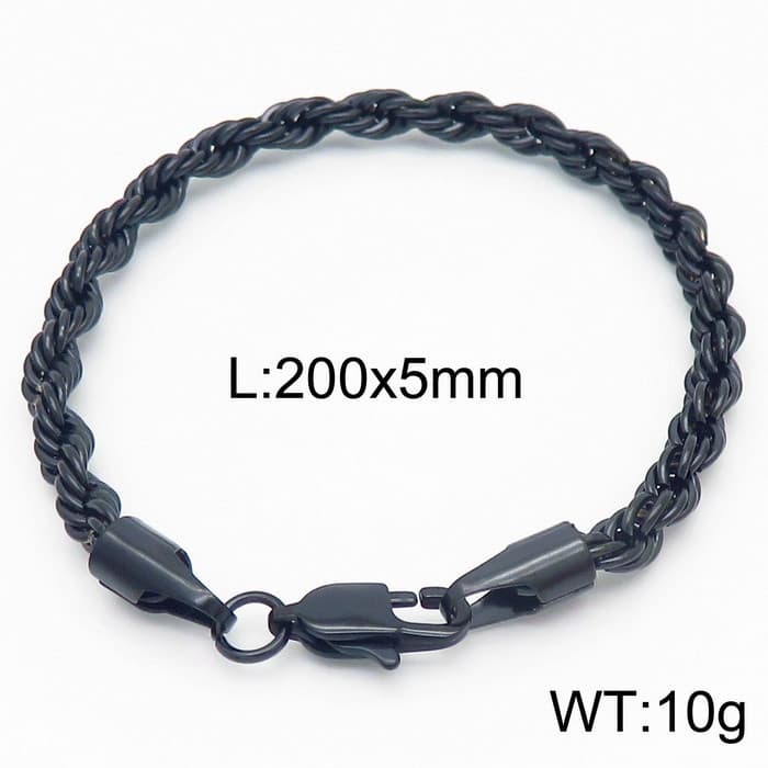 Bracelets pour hommes en acier titane, bijoux tendance, simples, avec boucle torsadée, 4/6/8 mm