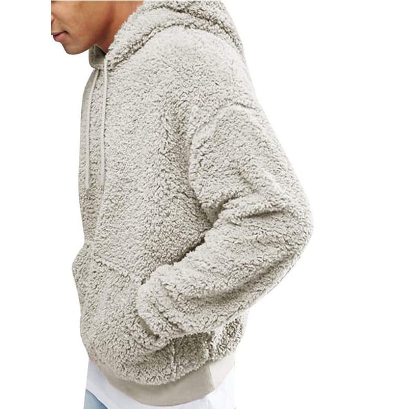 Men's clothing furry and fleece hooded men's hoodie