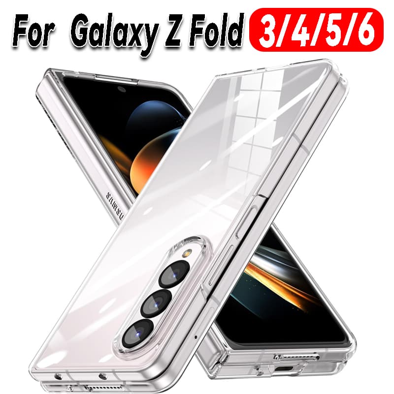 Transparent Phone Case for Samsung Galaxy Z Fold 3/4/5/6 Ultra Thick Protection Shockproof Cases Anti-fall Cover for Z Fold 6