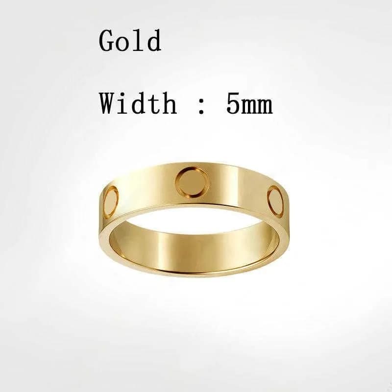 Bague Nail Love pour femme, bague classique de luxe en or pour l'amour et le mariage, avec pochette rouge, inaltérable et hypoallergénique.