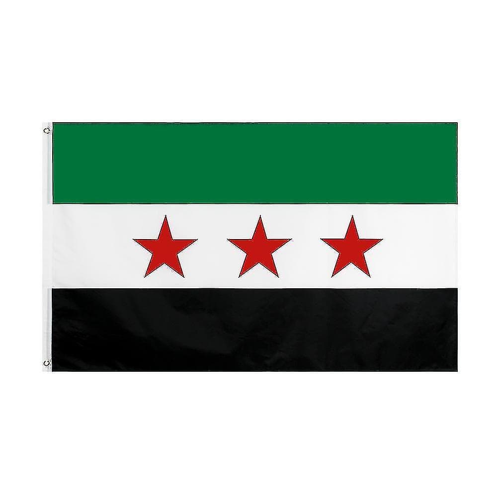 Hanging 90*150cm Syrian Arab Republic Three Red Star Syria Flag For Decoration-FCY