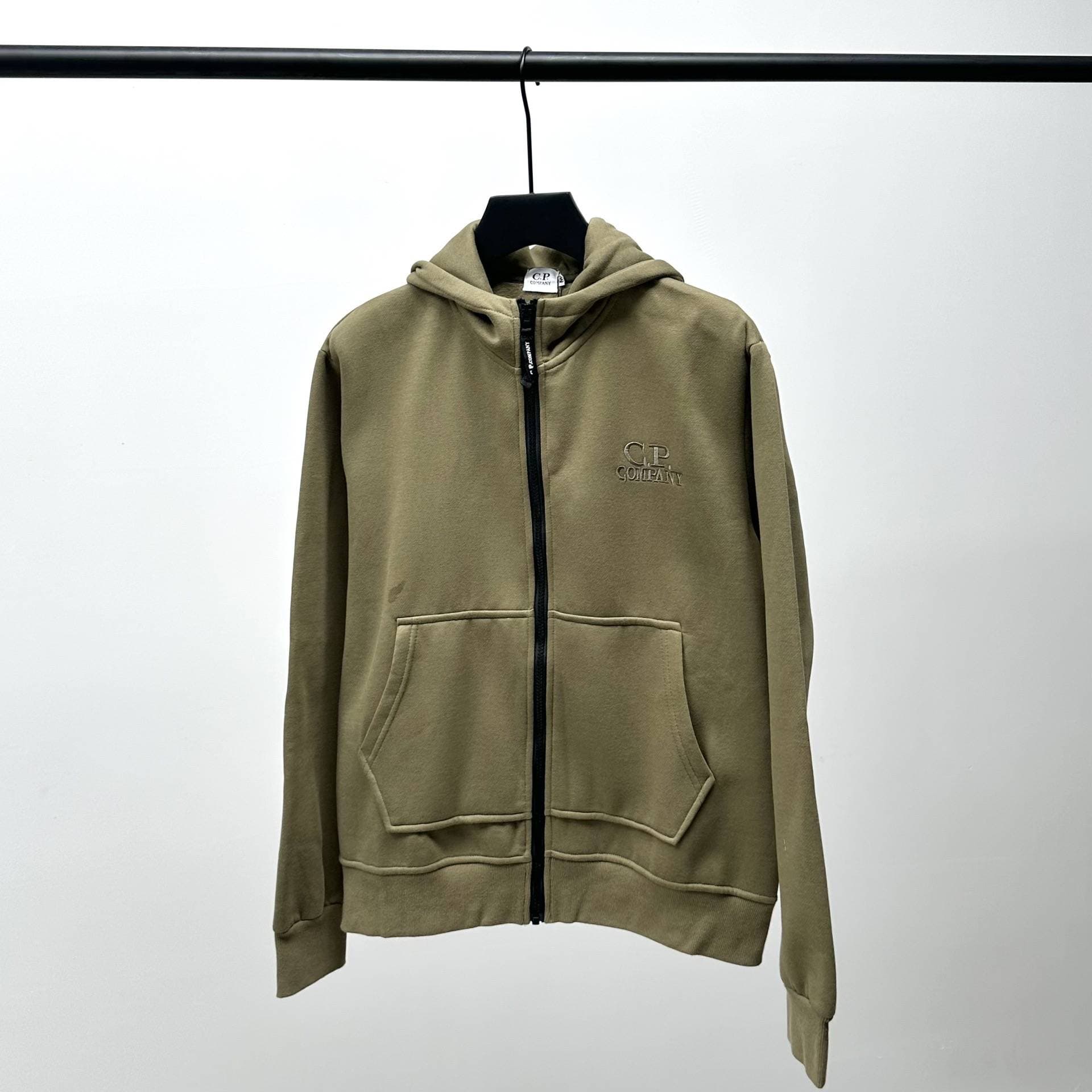 Sweat à capuche zippé pour homme, manches longues, CP Company, pull toutes saisons en polyester uni