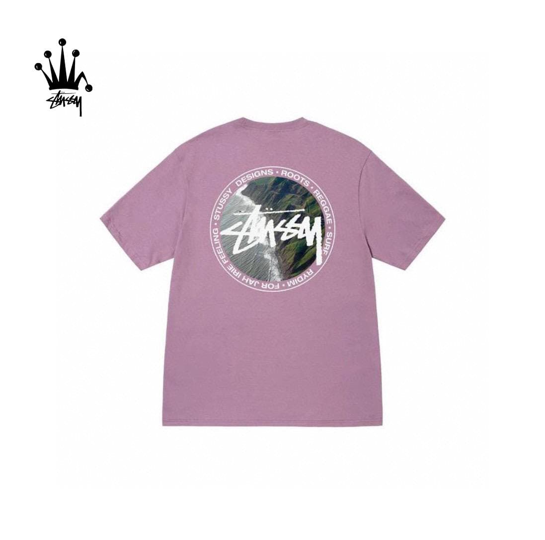 Stussy Coastal Pattern Printed Pure Cotton Short Sleeved T-shirt