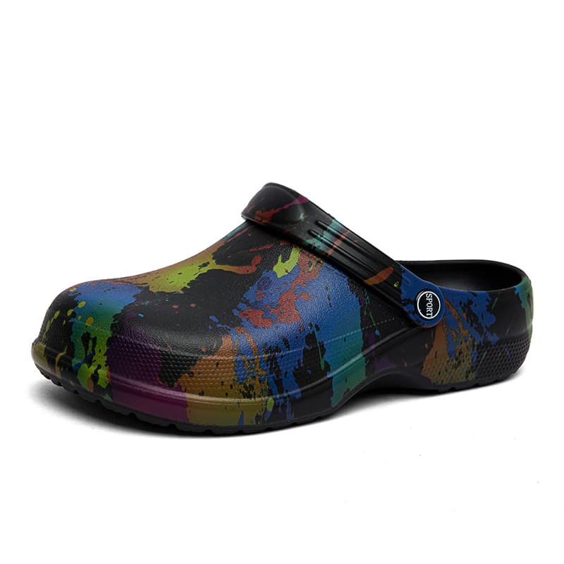 Men's Summer Baotou Printed Beach Sandals Men Sports Outside Wear Home Beach Slippers