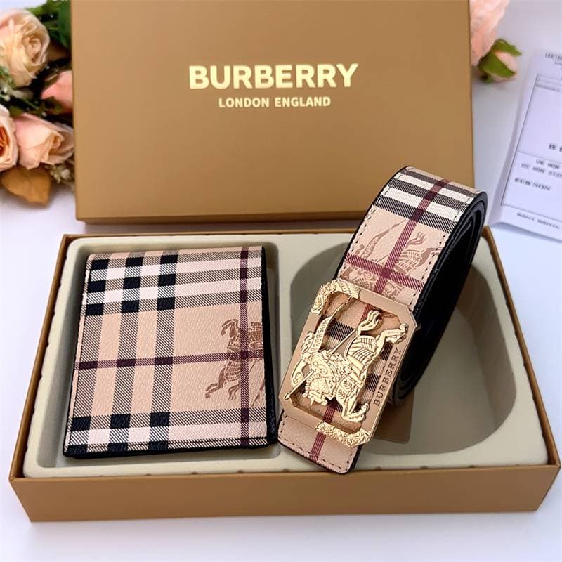 Ensemble ceinture et portefeuille de luxe léger et de haute qualité pour homme et femme.