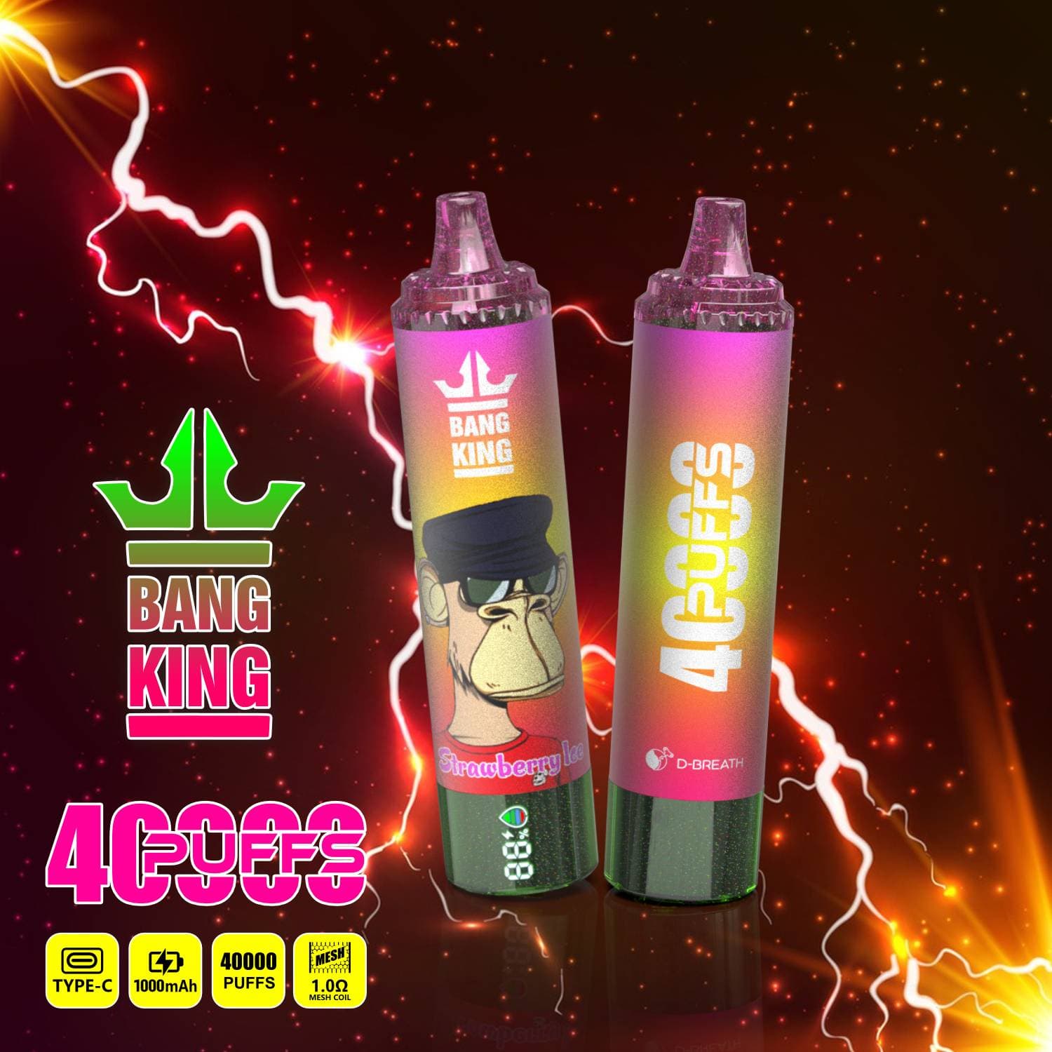 Cigarettes électroniques jetables BANG KING 40K PUFFS grande capacité et multi-saveurs,