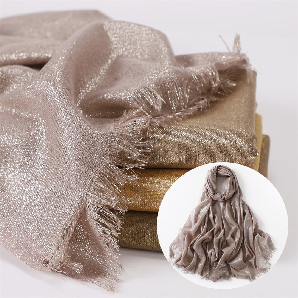Women's Scarves Spring And Summer New Solid Color Long Scarf Cotton Gold And Silver Silk Scarf Female Monochrome Long Headscarf Shawl VS400