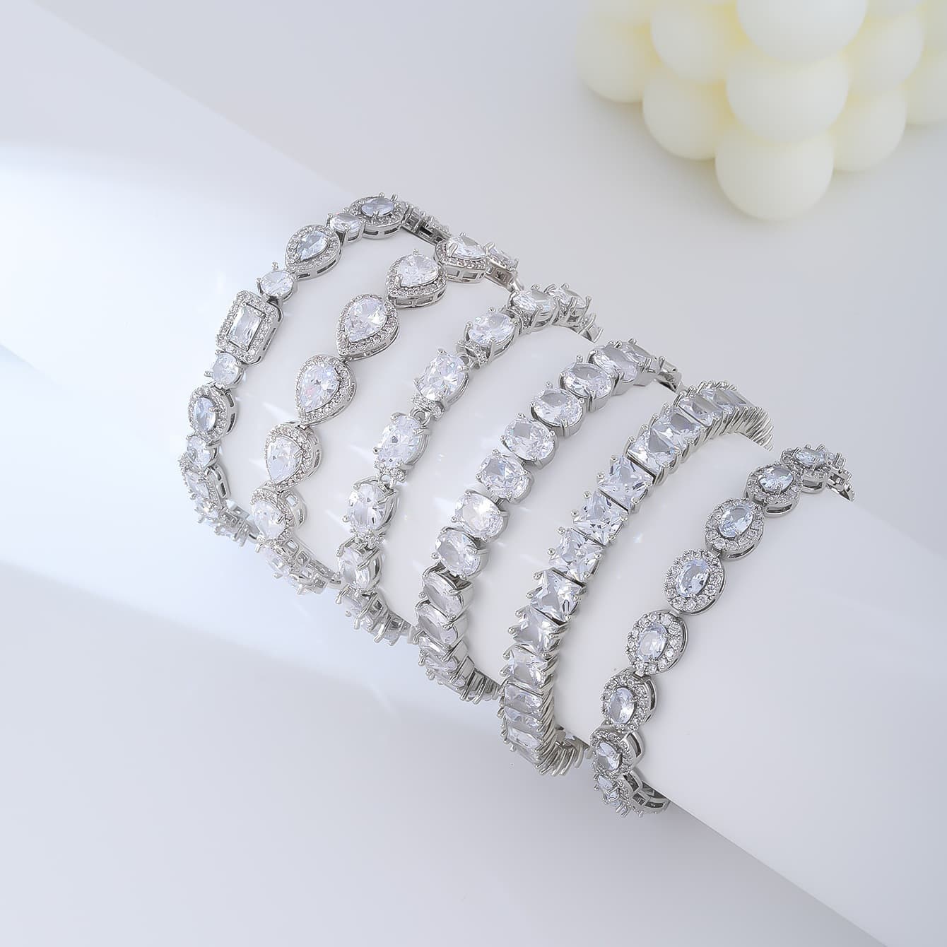 Copper-Plated Zircon Bracelet - Row Diamond Bracelet (Adjustable, European Minimalist Style)