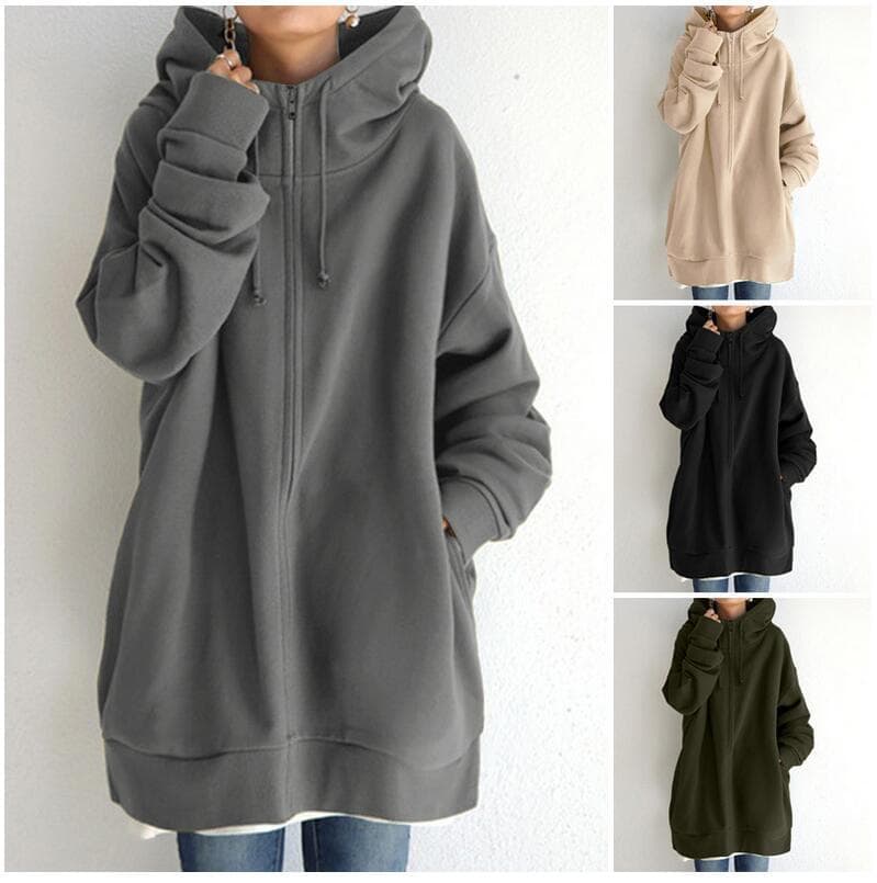 Women's Pullover Loose Long-sleeved Fleece Hoodie