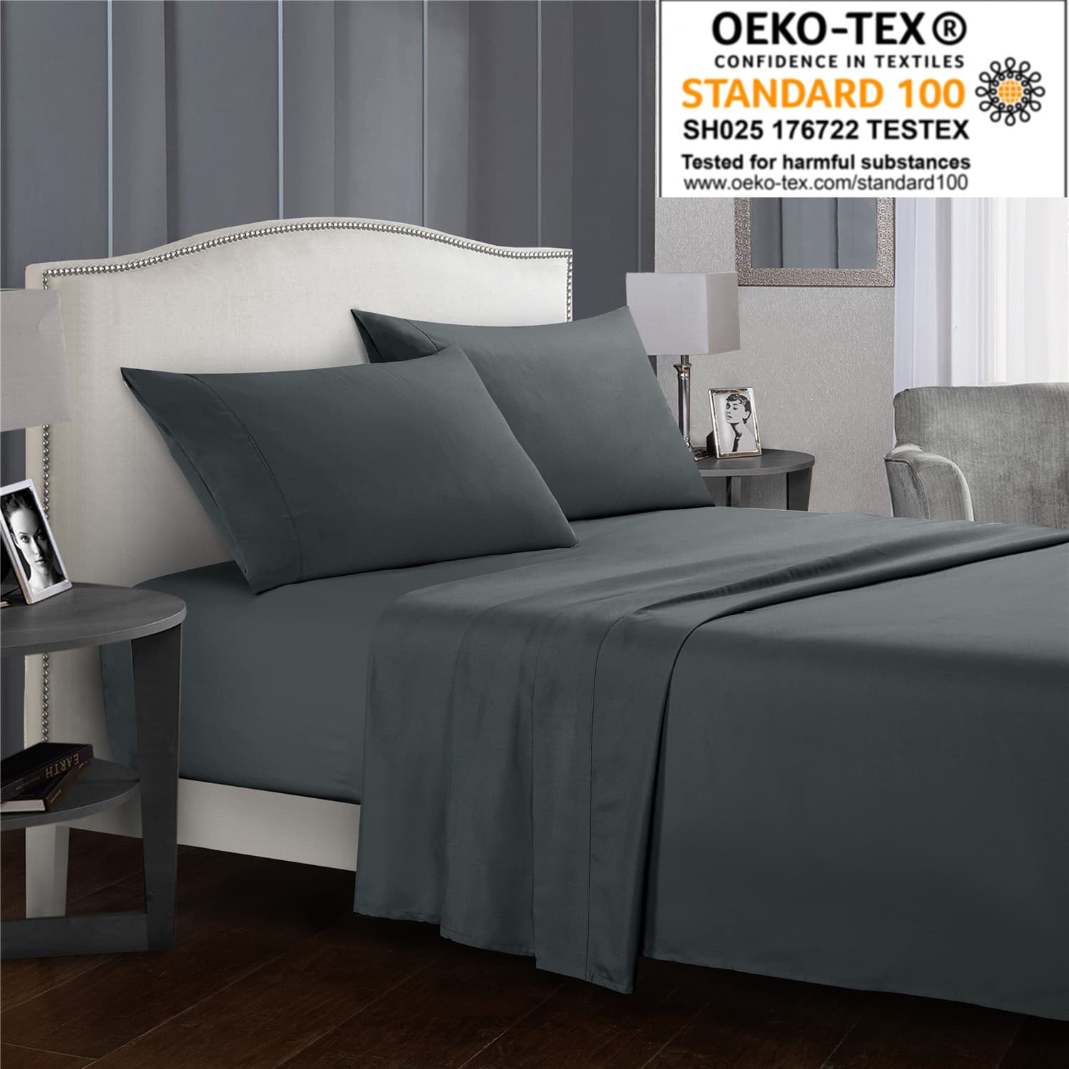 100% Cotton Percale Sheets 4 Pieces Bedding Set - 1 Flat, 1 Fitted Sheet And 2 Pillowcases, Crisp Cool And Strong Bed Linen