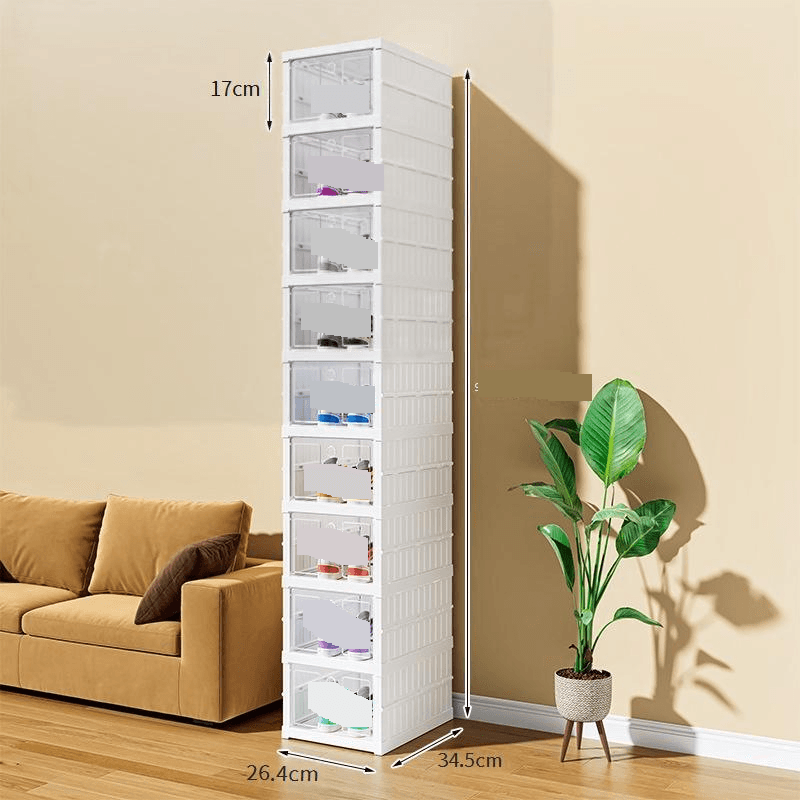 Home Garden Shoes Box Foldable Shoes Storage Box Adjustable Shoes Cabinet Installation Transparent Shoe Storange Shoe Rack, Shoe Organizer