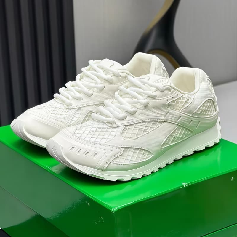 Chaussures de course pour hommes et femmes, baskets blanches à semelle épaisse, respirantes, plateforme, inscriptions en mesh, chaussures de sport