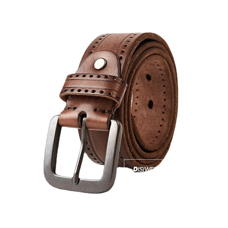 Guangzhou Genuine Leather Pin Buckle Business Top Layer Cowhide Youth Casual Simple Trouser Belt Men's Trend