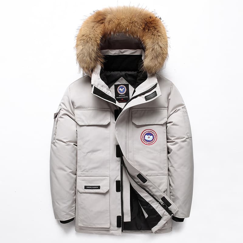 Veste en duvet d'oie pour homme avec capuche épaisse