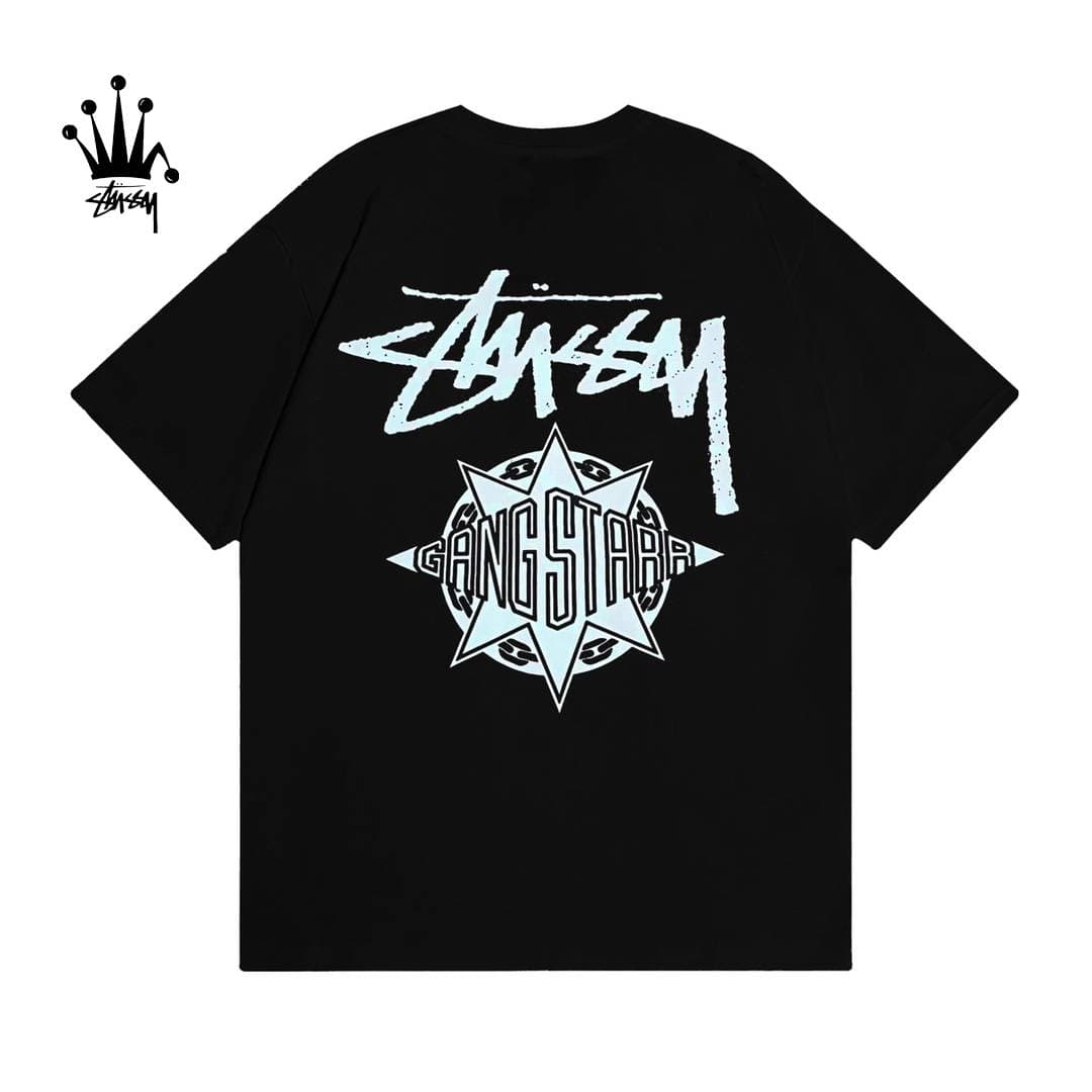 Stussy Stussy&Gang Starr Collaboration Task Letter Pattern Printed Pure Cotton Short Sleeved T-shirt