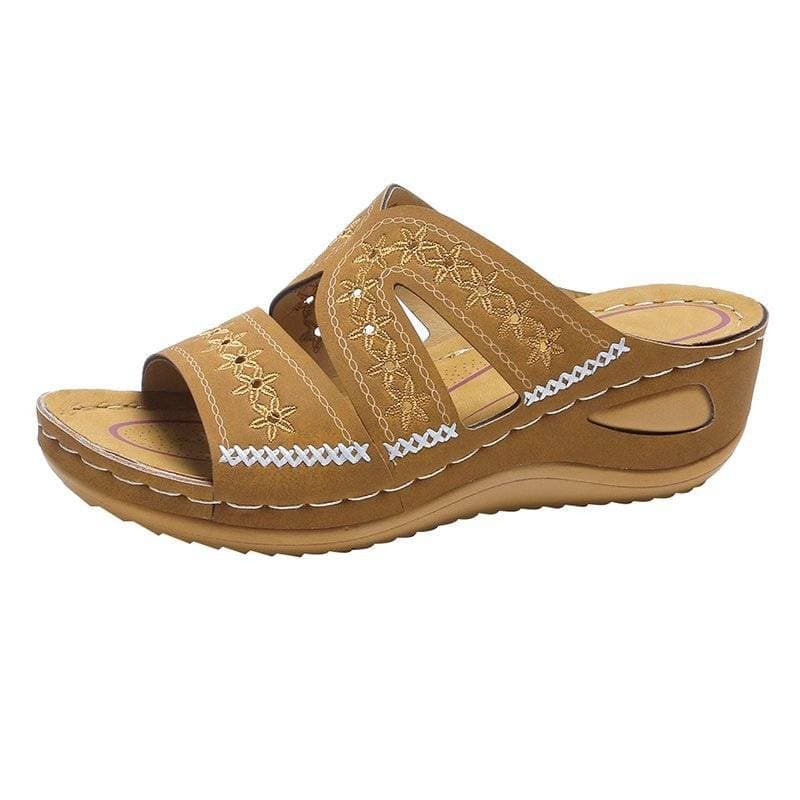 Women's Non-slip Color Button Beach Sandals Women's Summer Rhinestones Casual