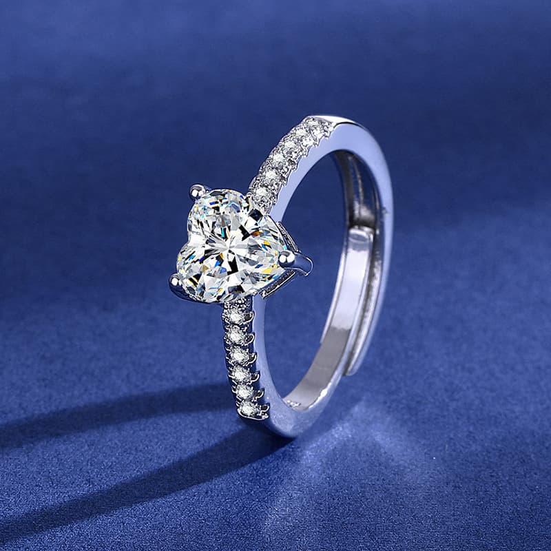 Engagement Proposal Wedding Ring For Women, Bright Love-plated 18K White Gold Micro-set Ring