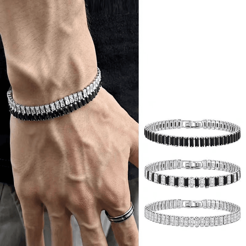 Titanium steel zircon bracelet men stainless steel men's tennis bracelet women's jewelry