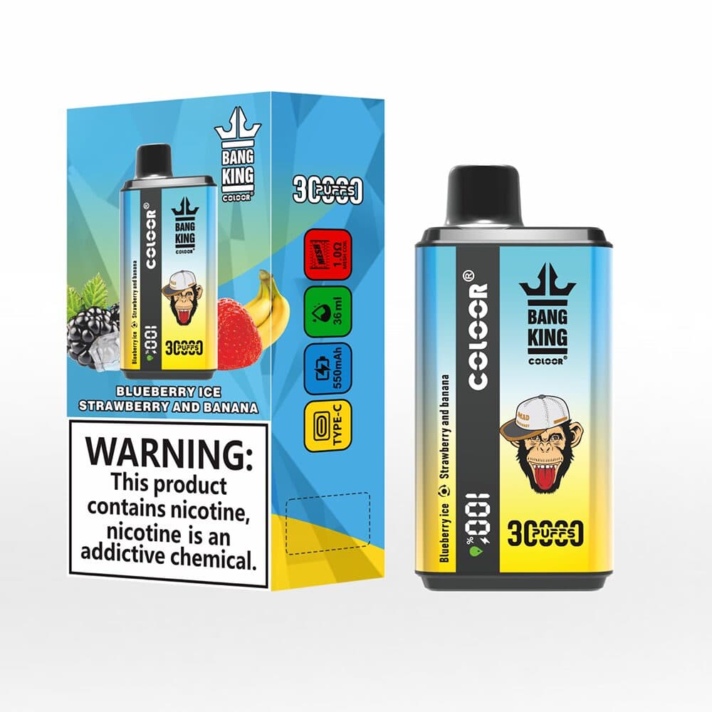 Bang King 30 000 bouffées, une cigarette électronique jetable, deux saveurs, 12 saveurs fruitées, capacité de 36 ml, batterie de 550 mAh