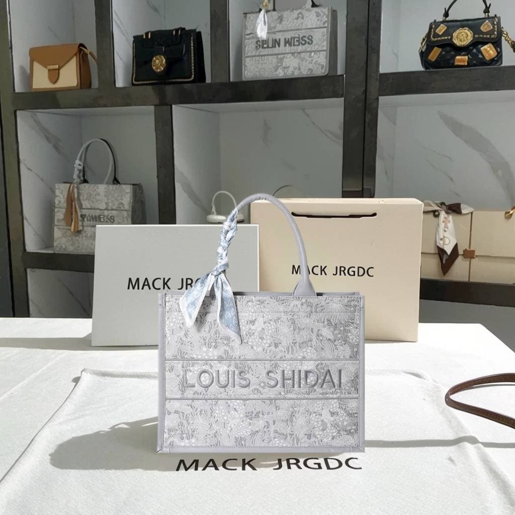 Women’s Bags fashion embroidered large capacity shoulder handbag bow scarf tote bag