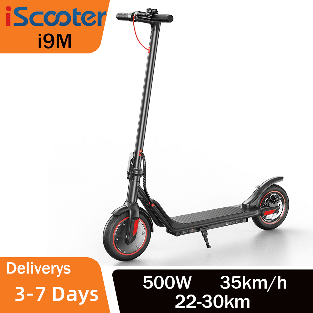 IScooter i9M 10 inch Electric Scooter 36V 7.5Ah Battery 500W Power Motor 3 Modes Max Speed 35km/h 30KM Range Foldable E Scooter